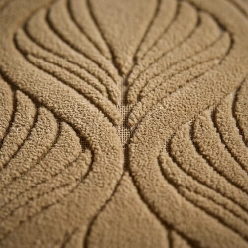 Image of Yellow Weaves Jacquard Cushion Covers | Sofa Cushion Covers | Throw Pillow Cover for Sofa, Couch, Living Room| Removable & Washable | 16x16 Inches, Set of 2 (Golden Brown)