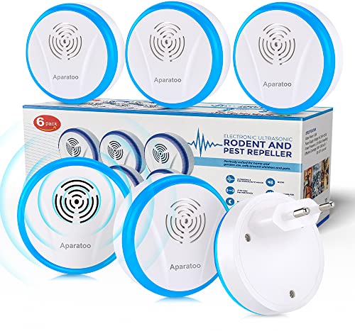 Répulsif Ultrason Moustique - Ultrason Souris - Anti Moustique Ultrason, Répulsif à ultrasons insectifuge électronique et Anti-rongeurs pour Rongeurs,Souris,Moustique,Cafard,Araignée,Mouche, Lot De 6