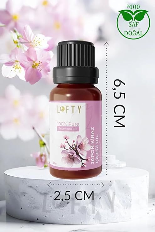 Lofty Japon Kirazı Çiğçeği Saf Uçucu Yağ (10ml) -%100 Doğal Esansiyel Yağ | Etkileyici ve Egzotik Oda Kokusu, Buhurdanlık ve Difüzör Yağı