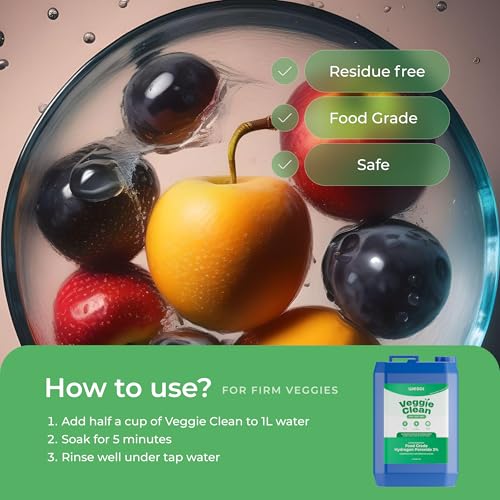 Image of Wesol Vegetable Wash Liquid Hydrogen Peroxide 3% w /w Food Grade 5L Multi-Use Disinfectant | Kills 99.9% Germs & Viruses | Best For Cleaning, General Disinfection, Food production units