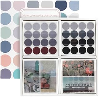 NOGAMOGA Round Dot Washi Stickers, 100 Sheets 2240pcs 8mm/15mm Colorful Circle Stickers Color Coding Labels for Bullet Journals, Planners, Calendars and DIY Crafts - Morandi