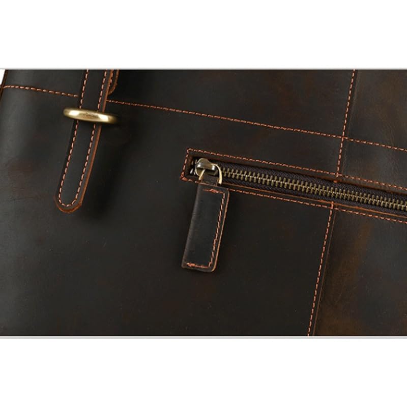 Nordic Men's Briefcase Vintage Genuine Leather Business Casual Large Capacity Handbag for Office Commute4
