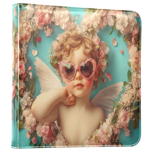 Álbum de fotos adhesivo DIY Scrapbook Álbum de amor para San Valentín encuadernador de 3 anillos con 40 páginas de 8x10 para recuerdos miniatura 1