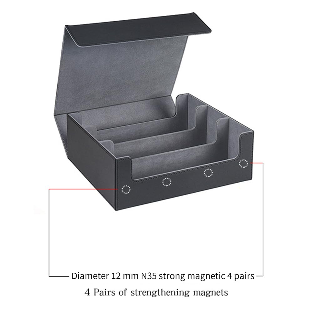 1800+ PU etui na karty magnetyczne zamknięcie pudełko na karty etui na magnetyczne karty do gier czarne + niebieskie