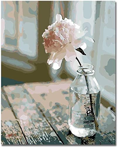 TianMaiGeLun New Paint by Number Kits - Waiting Floral 16x20 inch Linen Canvas Paintworks - Digital Oil Painting Canvas Kits for Adults Children Kids Decorations Christmas Gifts (No Frame)