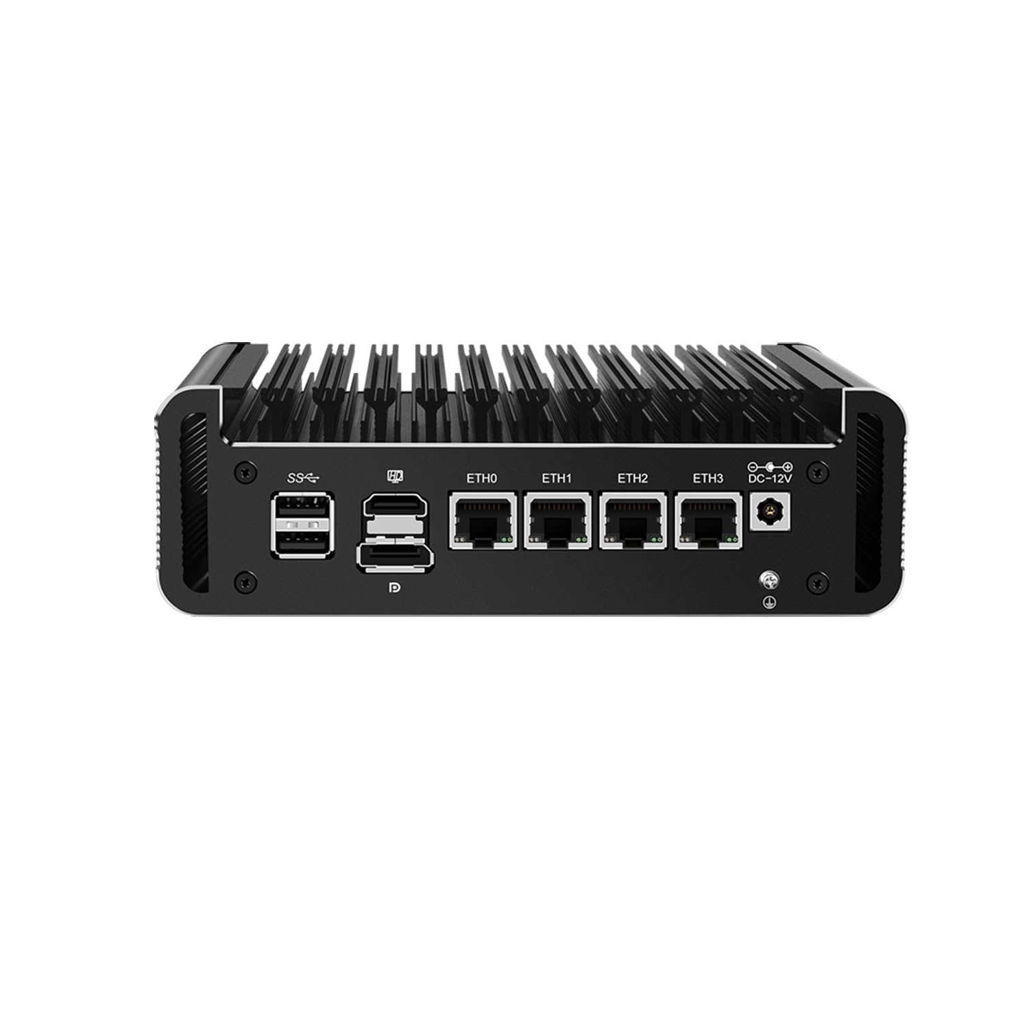 HUNSN Micro Firewall Appliance, Mini PC, PFSense, Mikrotik, OPNsense, VPN, Router PC, Twin Lake 13th Gen N150, RJ36, GPIO, HDMI, DP, 4 x 2.5GbE LAN, 8 x USB, 0 RAM, 0 Storage, Barebone No System