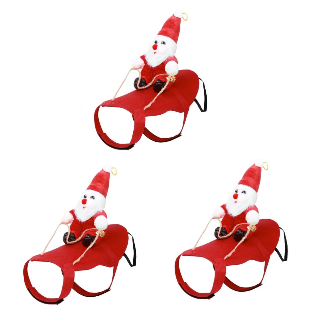 POPETPOP 3 Pezzi Abbigliamento Per Animali Domestici Cappotto Per Cani Da Babbo Natale Costumi Da Festa Per Cani Rosso Taglia Vestito Per Animali Domestici