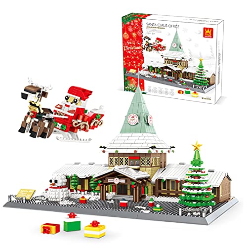 EAYOK Weihnachten Modell Bauset, 2180 Teilel Santa Claus Haus Modell Bauset, Weihnachten Baukasten Klemmbausteine…