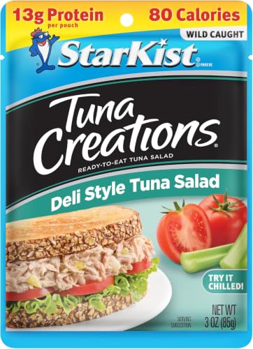 Image of StarKist Tuna Creations Deli Style Tuna Salad Pouch (3 oz) Wild Caught, High Protein Shelf Stable Seafood, Gluten Free, Soy Free, No Draining, Ready to Eat for Salads and Sandwiches (Pack of 5)