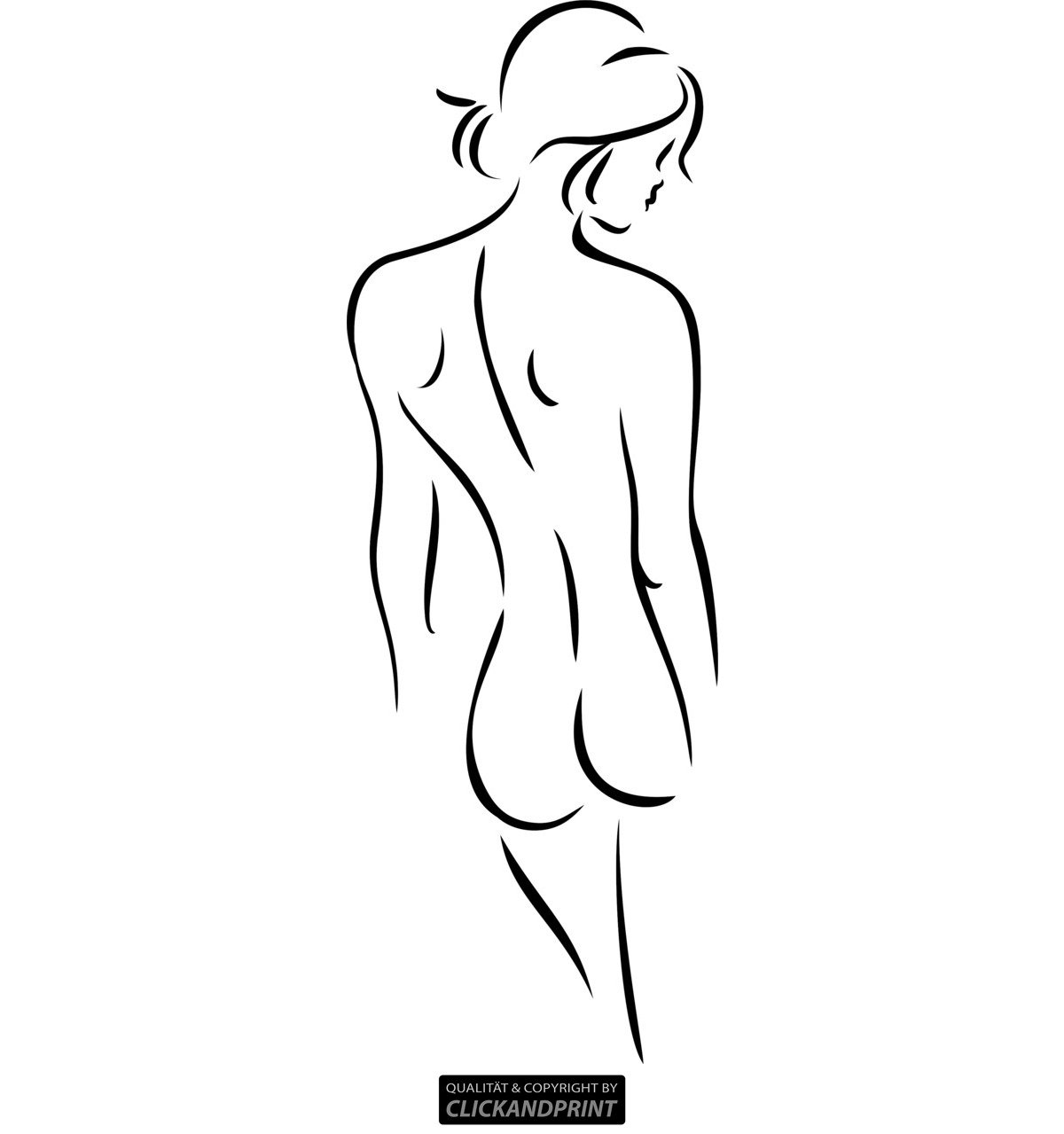 Aufkleber » Frauensilhouette, 160x55,9cm, Schwarz • Wandtattoo / Wandaufkleber / Wandsticker / Wanddeko / Vinyl
