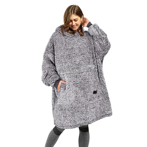 Image of Catalonia Oversized Hoodie Blanket Sweatshirt, Comfortable Sherpa Giant Pullover with Large Front Pocket for Adults Men Women Teenagers Wife Girlfriend