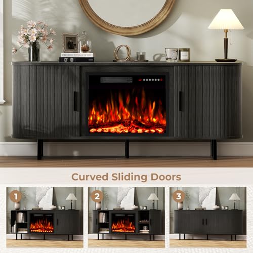 Electric Fireplace TV Stand Modern