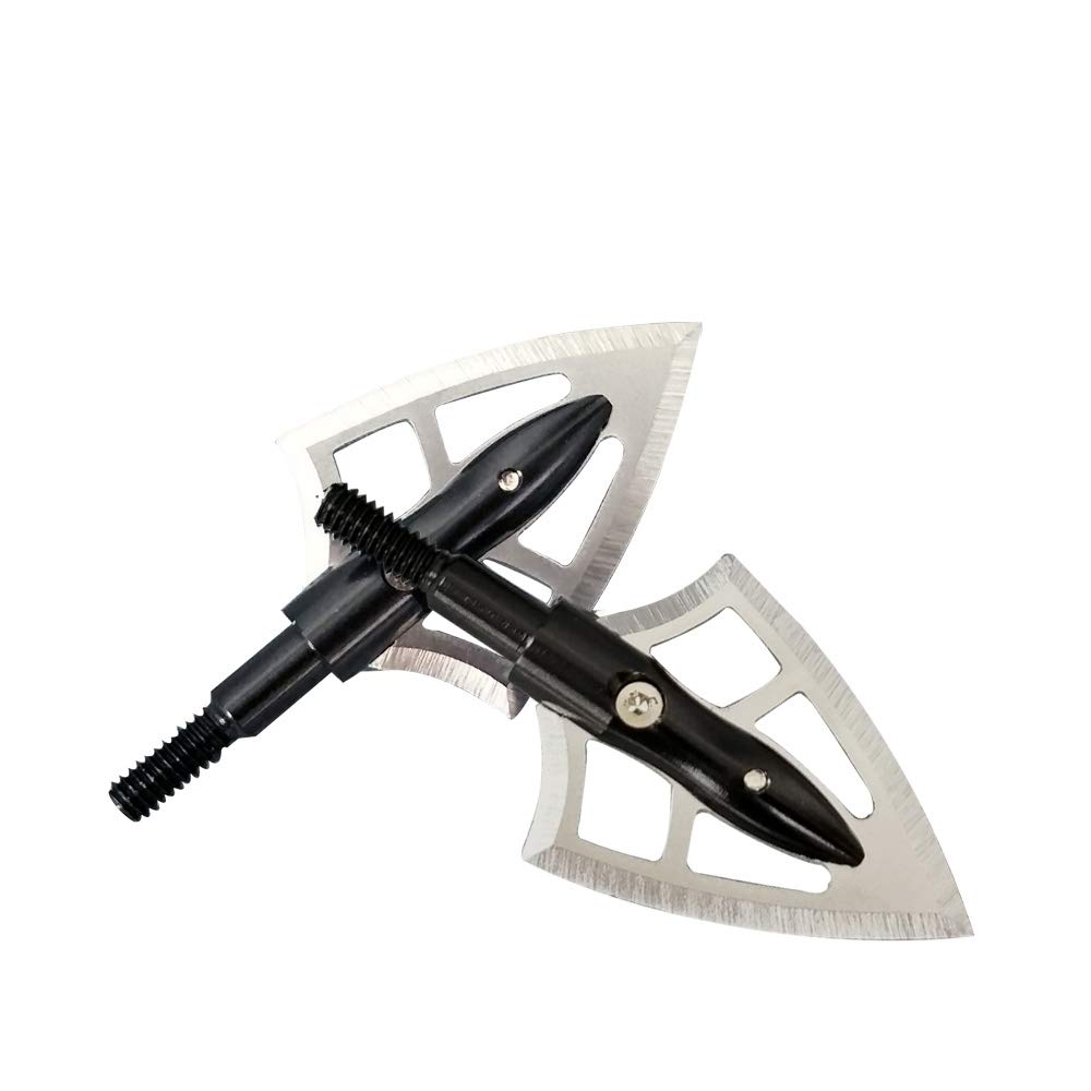 12 pièces Tir à l'arc Têtes Larges 100 Grain Pointes de Flèche avec étui Pointes de Chasse en Métal Points pour Boulons d'arbalète Flèches en Carbone