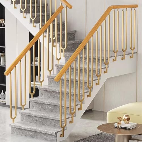 Garde-corps d'escalier en fer forgé or 85cm à montage latéral - 4