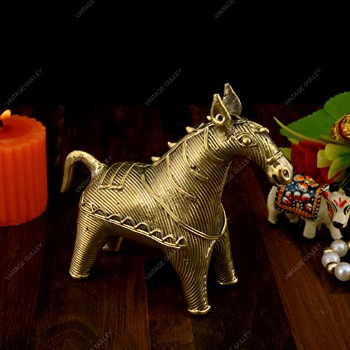 Image of Vintage Gulley Dhokra Catalog Horse I Home Decor I Interior I Handcrafted I Handmade I Artwork