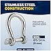 Five Oceans 5/16-Inch (8mm) Screw Pin Anchor Shackles, Heavy Duty Stainless Steel Bow Shackle, Rugged D-Ring for Towing, Boat, Sailboat - FO4508
