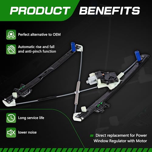 Image of Power Window Regulator with Motor Compatible with Land Rover Discovery L462 2017-2020,Front Passenger Side,with Anti-Clip Function,Replace# LR083210 HY32-23200-AA