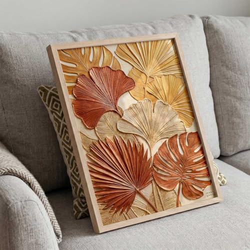Image of kotart Floral Wall Art Home Decoration | Aesthetic BohoPaintings With Frame For Living Room Bed Room Hotel Wall Decor Digital Reprint (19x25 inch)