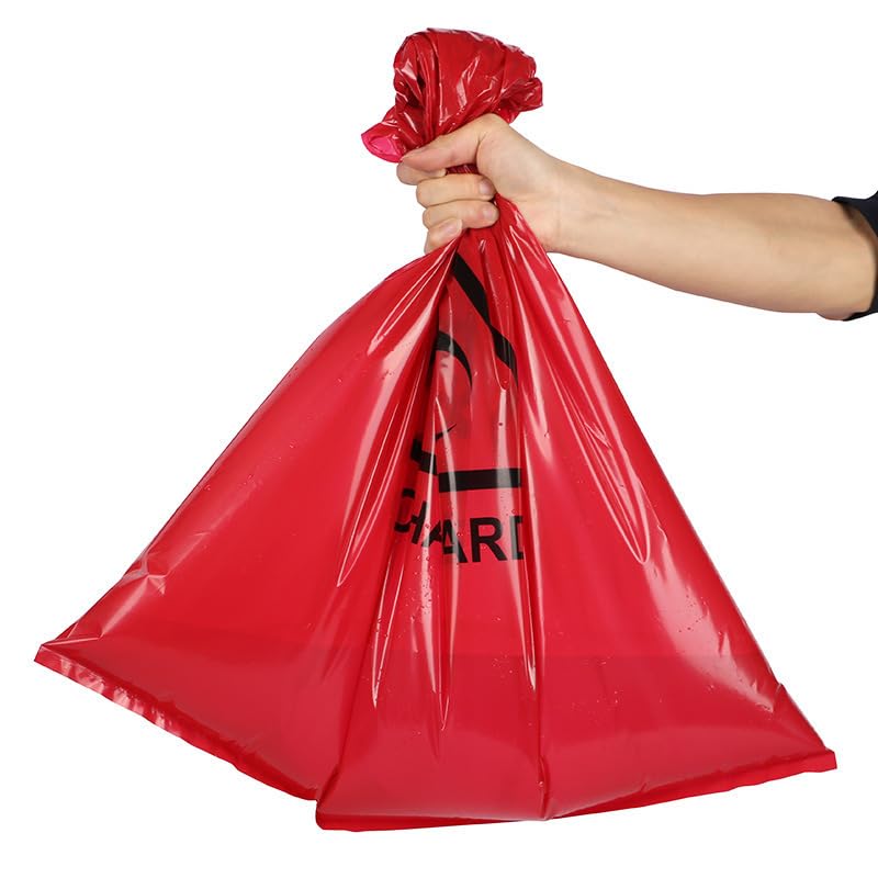 Image of 5 Pack Biohazard Bags Heavy Duty Thick Autoclavable Infectious Waste Bag Red Polypropylene Puncture Resistant 20 Gallon Biohazard Safety Bags Disposable Laboratory Sample Specimen Bag
