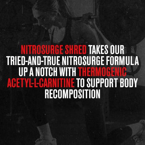 NITROSURGE Shred Thermogenic Pre Workout Supplement - Energy Booster, Instant Strength Gains, Sharp Focus, Powerful Pumps - Nitric Oxide Booster & PreWorkout Powder - 30Sv, Orange Pineapple - Image 5