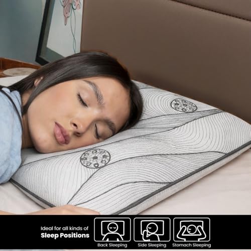 Image of Sove Ultra Slim Memory Foam Pillow | Set of 1 | Size 2.5x24x15.5 Inch | for Low Height Sleep | Slim Profile | Neck Support Pillow | Lightweight, Portable & Travel Friendly | Sleeping Thin Pillow