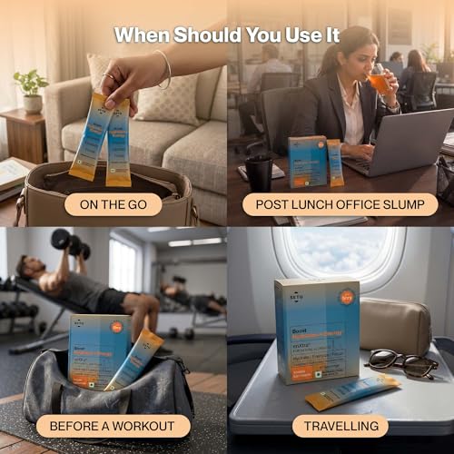 Image of Setu Boost Hydration + Energy Electrolyte Powder Sachets with No Caffeine | Enriched with enXtra | Masala Lemonade Flavor | Pack of 4 | 60 Sachets