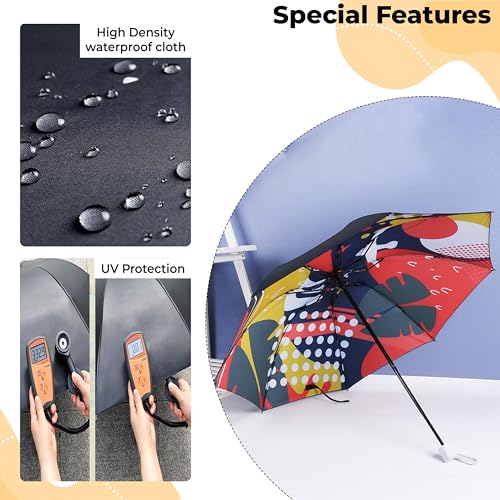 Image of Kraptick Printed Travel Umbrella for Rain, UV, Wind Proof, Water-Proof Umbrella for Men /Women /Boys /Girls /Kids (UMBR-02)