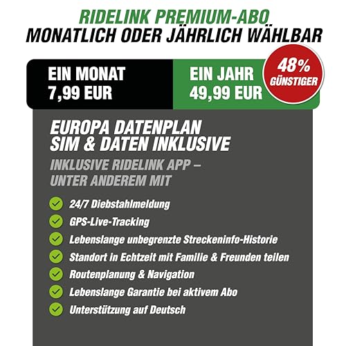 RideLink Tracer Go 4G GPS Tracker Auto Motorrad LKW - Peilsender mit SIM Karte, Echtzeit Live Tracking & Diebstahlmelder, Inklusive Navigation, IP54 Wasserdicht, Deutscher Support - Made in Germany