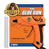 Gorilla Mini Hot Glue Gun Kit (Pack of 1 Mini Hot Glue Gun and 75 Sticks) - Dual Temp, Precision Nozzle, and Easy Squeeze Trigger