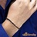 555Jewelry Stainless Steel Solid Unisex Womens Mens Hollow Coffee Bean Link Stylish Solid Lightweight Fashion Jewelry Accessory Chain Bangle Bracelet, Black 7.5 Inch