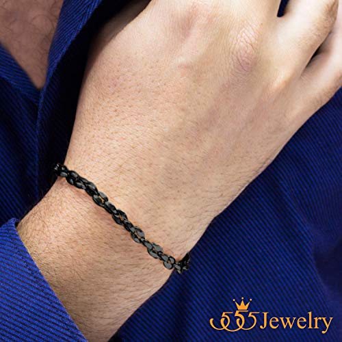 Pulsera Unisex 555Jewelry Acero Inoxidable Café miniatura 3