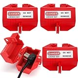 WUWEOT 3 Pack Plug Lock for Lockout Tagout, 110 and 220 Volt Polypropylene Plug Lockout Device, Small Industrial Grade Power Cord Lockout with 2 Locking Holes for Indoor Outdoor and Factory