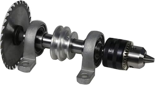 Miniatura 5 de Teniendo asiento polea banco sierra taladro carpintería Torno rotatorio DIY máquina de cuentas de corte husillo Chuck