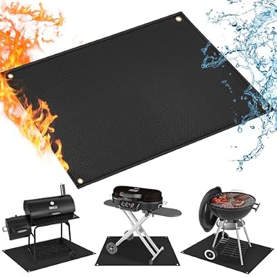 TOHONFOO 36 x 30 inch Under Grill Mats for Outdoor Grill - Fireproof Grill Mats for Outdoor Grill Deck Protector - Water Resistant & Oil Proof- Easy to Clean Fire Pit Mat