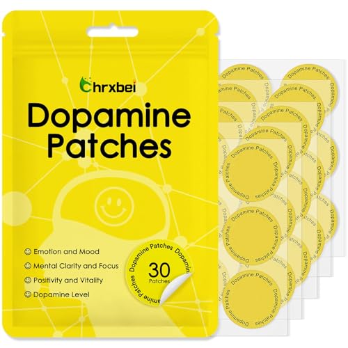 Chrxbei Dopamine Patches Extra Strength Plant-Based Formula Vegan Mood Balance Patch for Men and Women 30 Count