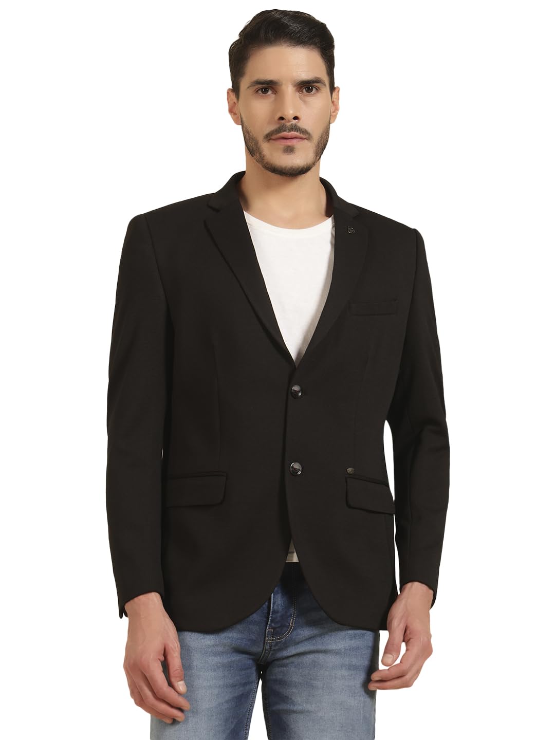 Blazer for Men l Premium Casual Blazer Slim Fit Notched Collar Terry Rayon Fabric Self Design Pattern (P_MBZC00031)-image-1
