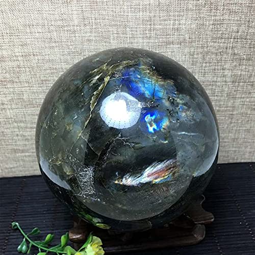 Aoof Quartz Crystal Sphere Natural Calcite, Labradorite Ball Moonstone Ball Ornaments Healing Gemstone, For New Year, Christmas Day, Hallowmas, Valentine's Day (Size : 16Cm) #TOP3