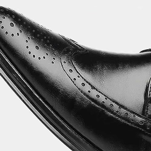 Men's Dress Oxfords Classic Lace Up Wing Tip Brogue Leather Shoes Business Formal Derby Shoes 5