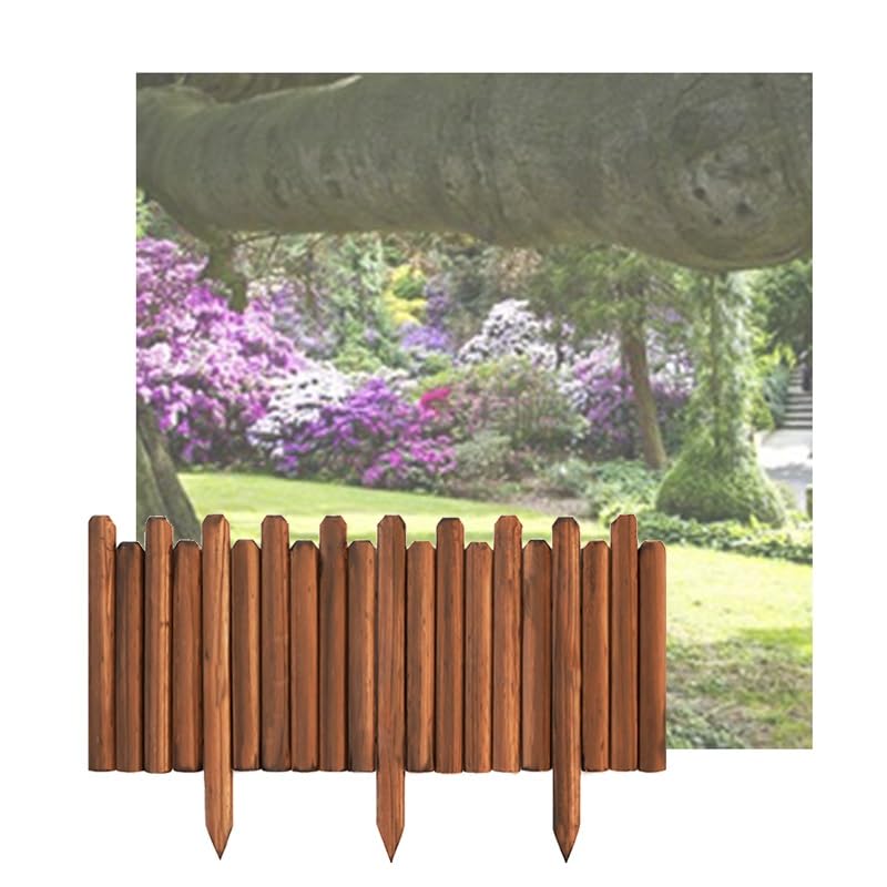 BTYQKZVPM Holz-Gartenumrandung, Robuste dekorative Rasenkante aus...