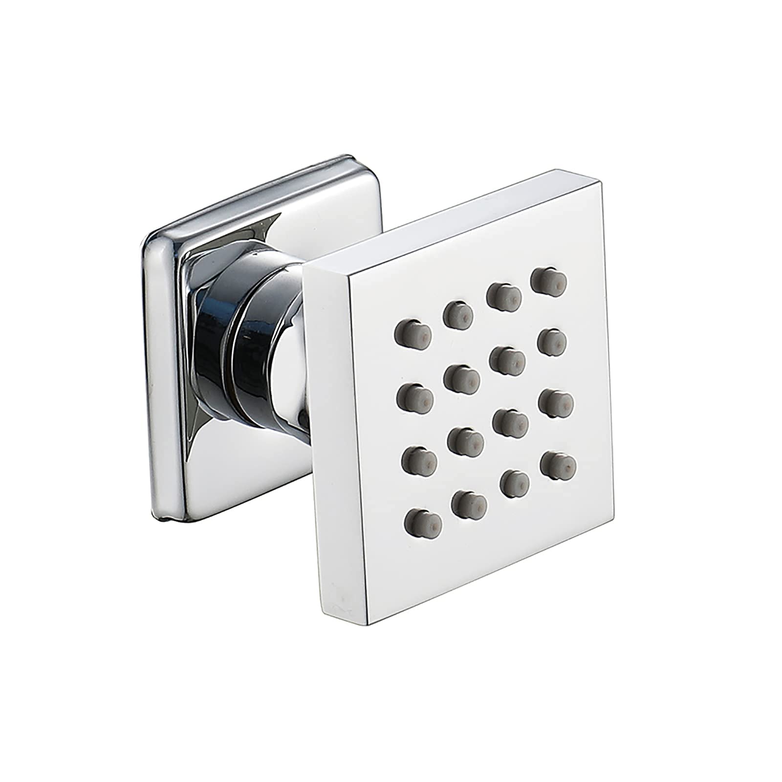Chorros de baño de latón con chorro de masaje de 2 pulgadas, accesorios de montaje en pared, chorros laterales de ducha ajustables para spa, 4 piezas (4 piezas)