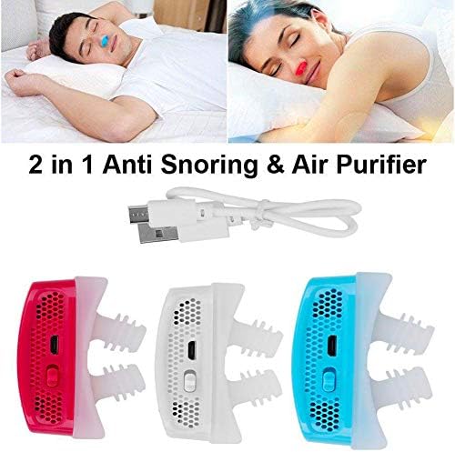 Upgraded Anti Snoring Device Nasal Dilator Snore Stopper Better Than CPAP Devices System, Strips or Mouthpiece. Electronic USB Rechargeable Nose Vents Air Purifier Filter Stop Snore (Red)
