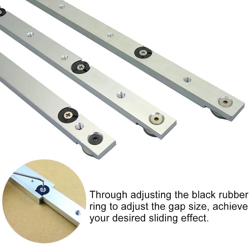 Uadme Miter Bar Aluminium Alloy Miter Bar Slider Table Saw Tie Rod Gauge Rod General Guide Rail Slide Table Saw Accessories Woodworking Tool for Woodworking Router (300mm) - Image 3