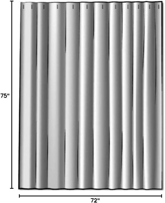 French Country Ticking Stripe Pool Blue-Green 75 x 72 inch Cotton Shower Curtain, Unlined