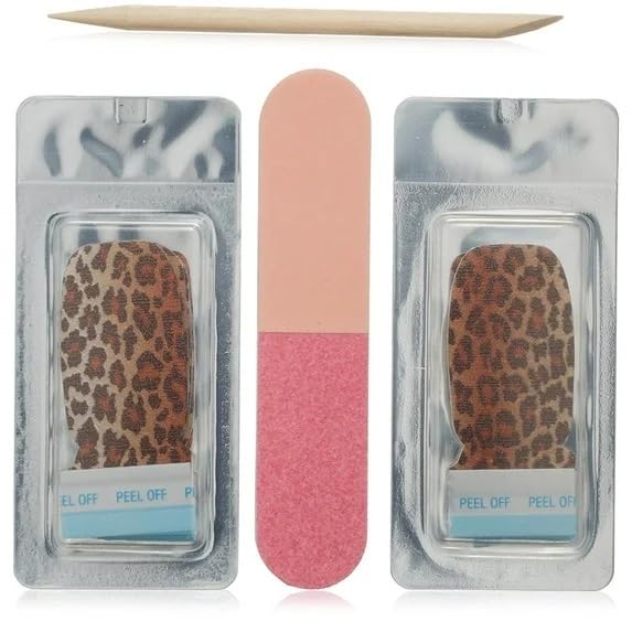 SH Salon Insta Gel Strips, Leopard Print Nail Polish Strips