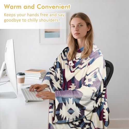 Image of Catalonia Wearable Blanket with Sleeves & Foot Pocket for Adults