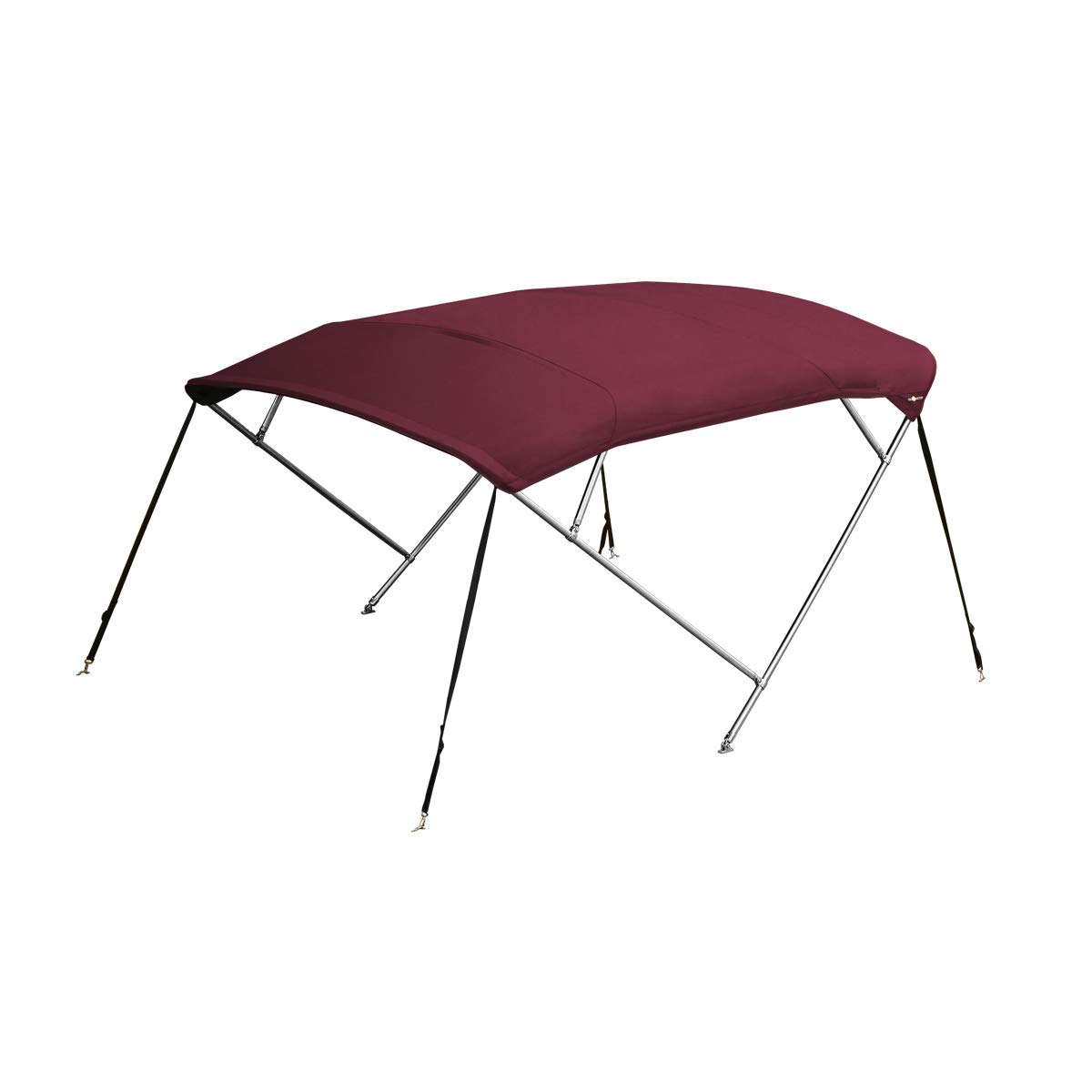 Oceansouth Bimini Top in acciaio inox con 4 archi e stivale integrato (marrone, larghezza 2,3 m - 2,6 m)