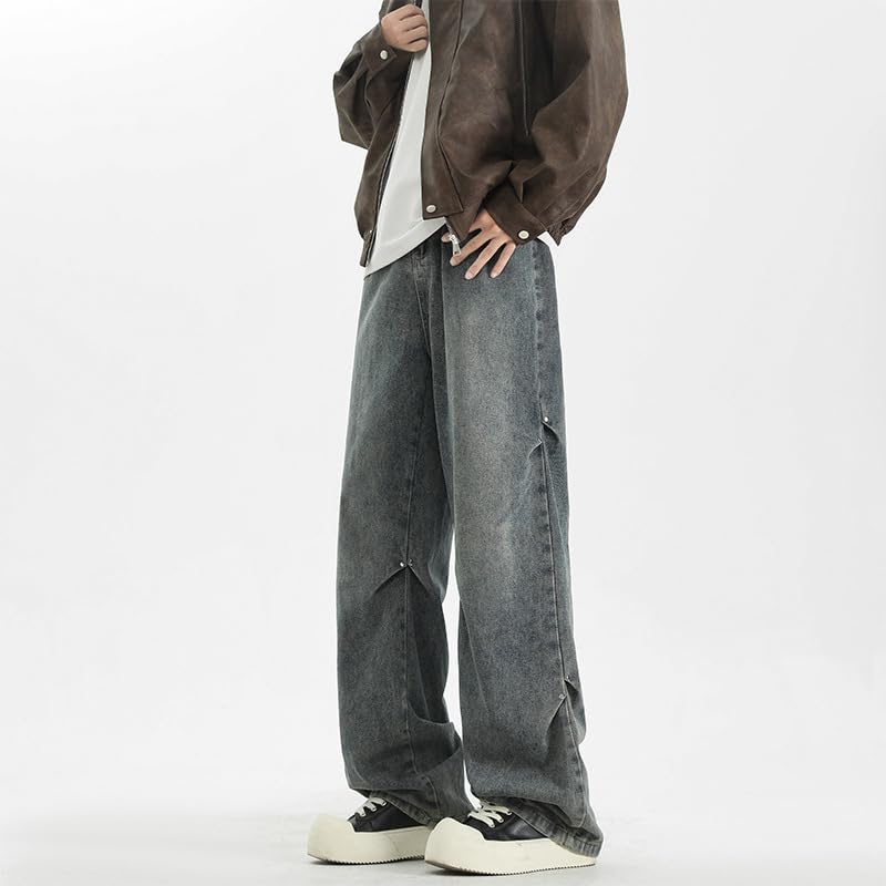 Factory Direct Sales, Vintage Straight-Cut Jeans, Loose and Wide-Legged Casual Style, Easy to Match4