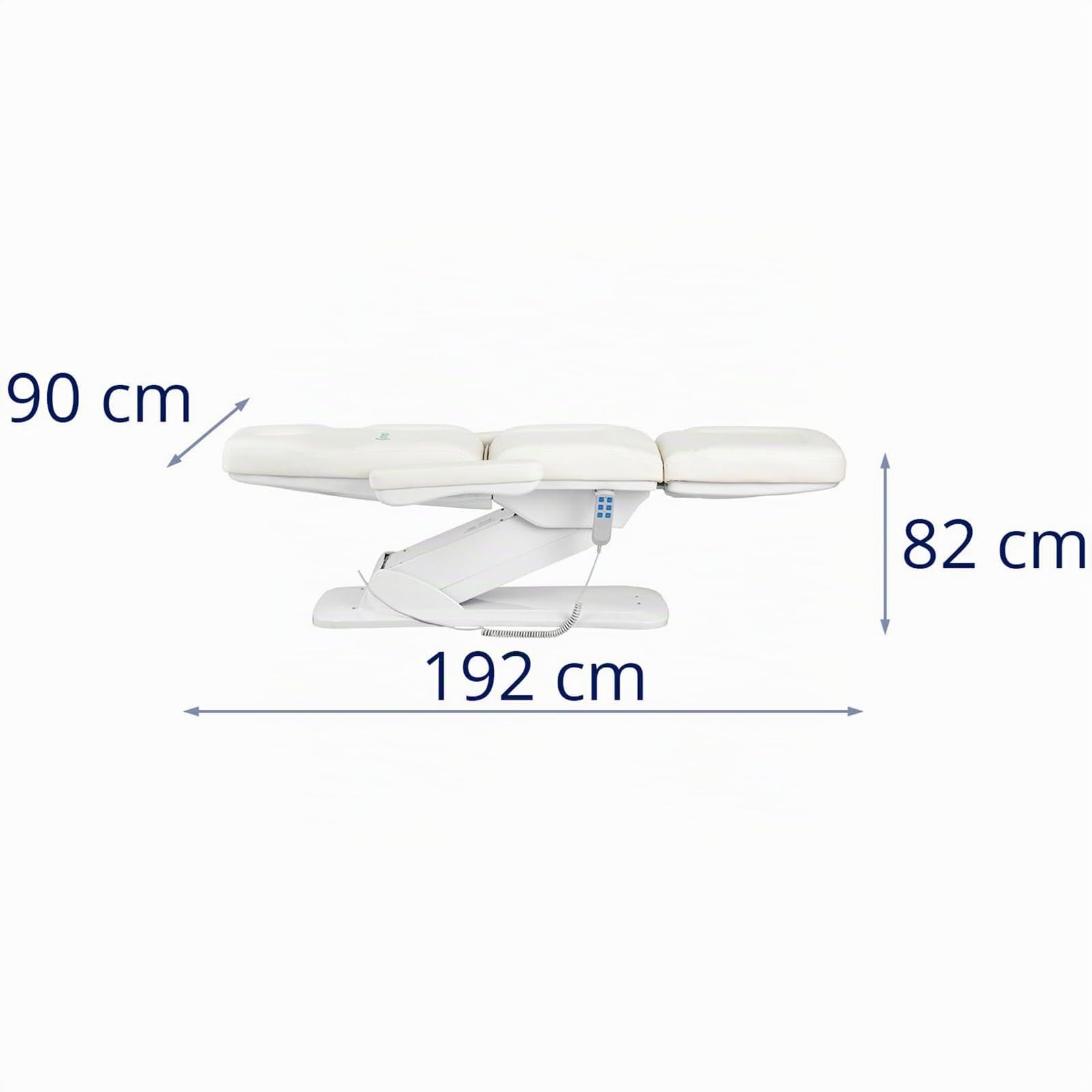 Physa Elektrische Kosmetikliege 3 motoren 300 W 193 x 62 x 60-85 cm 150 kg weiß Behandlungsliege Kosmetikstuhl Therapieliege Tattooliege