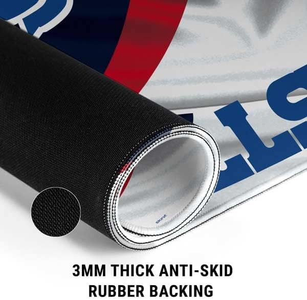 Skinit Extra Large Gaming Mouse Pad - Officially Licensed Buffalo Bills Design with Stitched Edges, Waterproof, Non-Slip Rubber Base, Desk Mat for Keyboard & Mouse, 35.75" x 15.4" inches