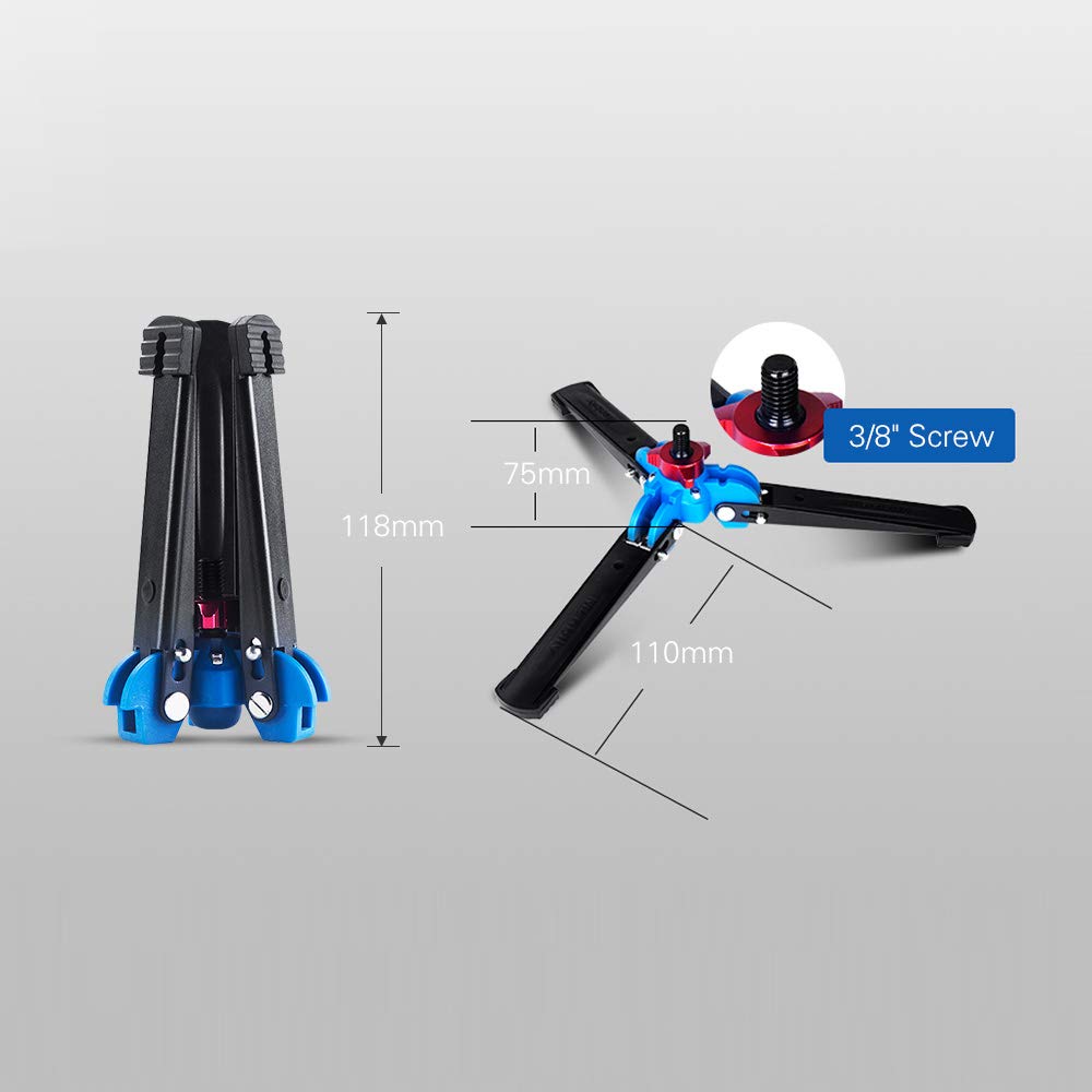 Soporte monopie M-1 HUIOP M-1 portátil universal mini pie tres pies soporte pie monopod para rótula monopie con tornillo 3/8 "